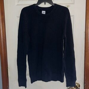 Gap-M-navy blue-waffle stitch,crewneck,long sleeve,100% cotton,midweight,Sweater